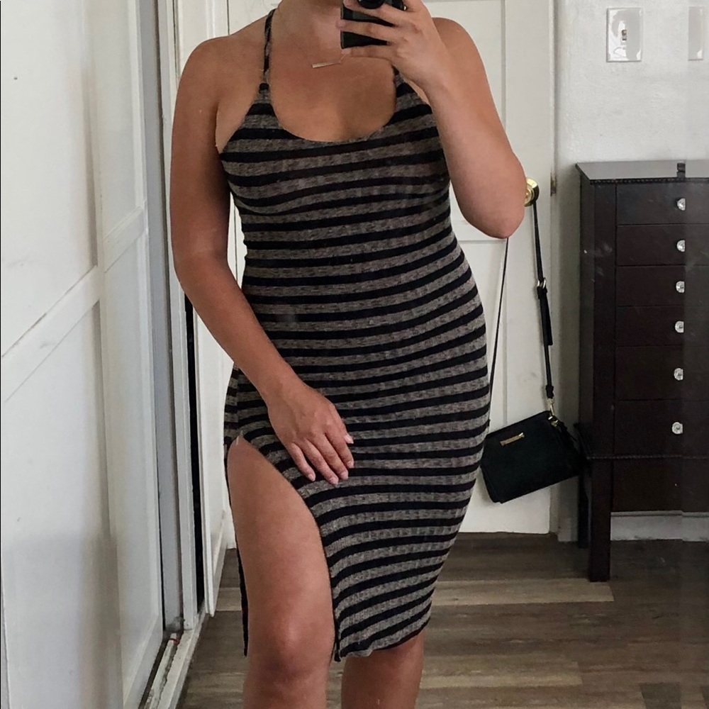 Striped stretchy dress Sz S/M